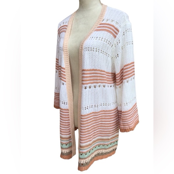 Est. 1946 Striped Knit Open Front Cardigan Duster NEW - Picture 2 of 9